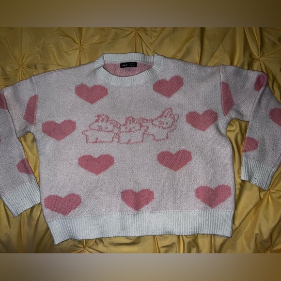 Pink Heart Pattern Sweater - Picture 5 of 6